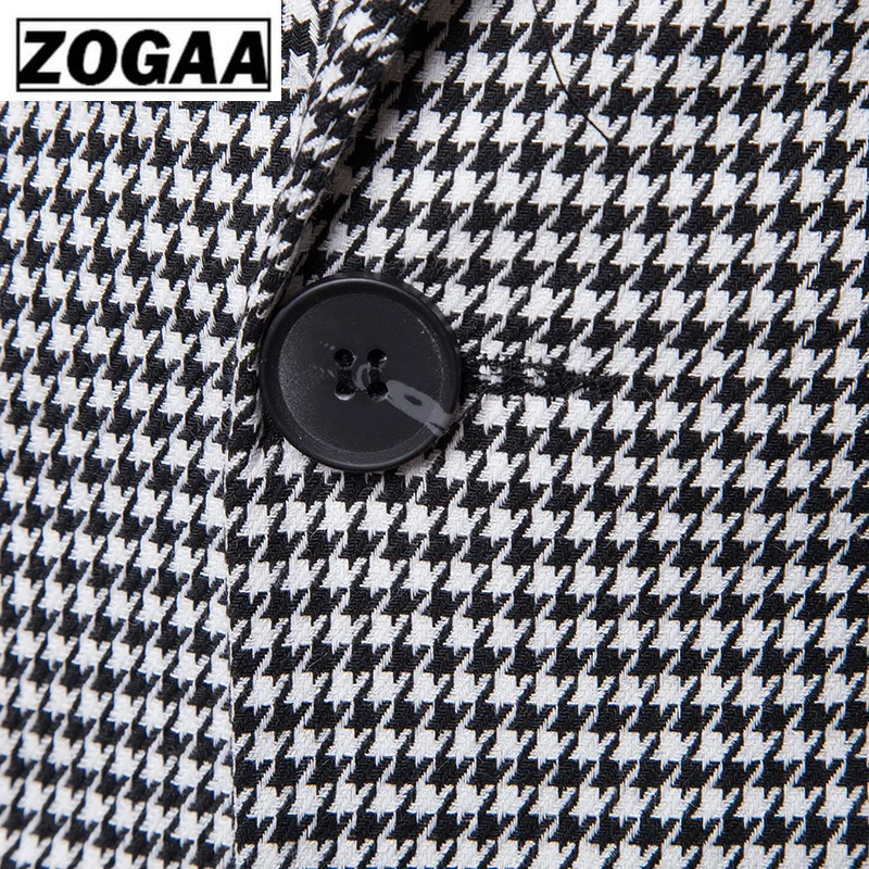 ZOGAA Plaid Blazer Men Spring Autumn Single Breasted Blazers Slim Fit Wedding Suit Blazer Men's Hombre Business Formal Blazers