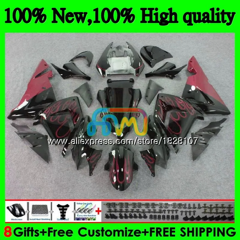 Корпус для KAWASAKI ZX 1000 CC ZX 10 сотрудников отдела исследований ZX-10R 04 05 15BS. 41 ZX1000CC 1000CC ZX 10R Красный Пламя ZX10R 04 05 2004 2005 комплект обтекателей