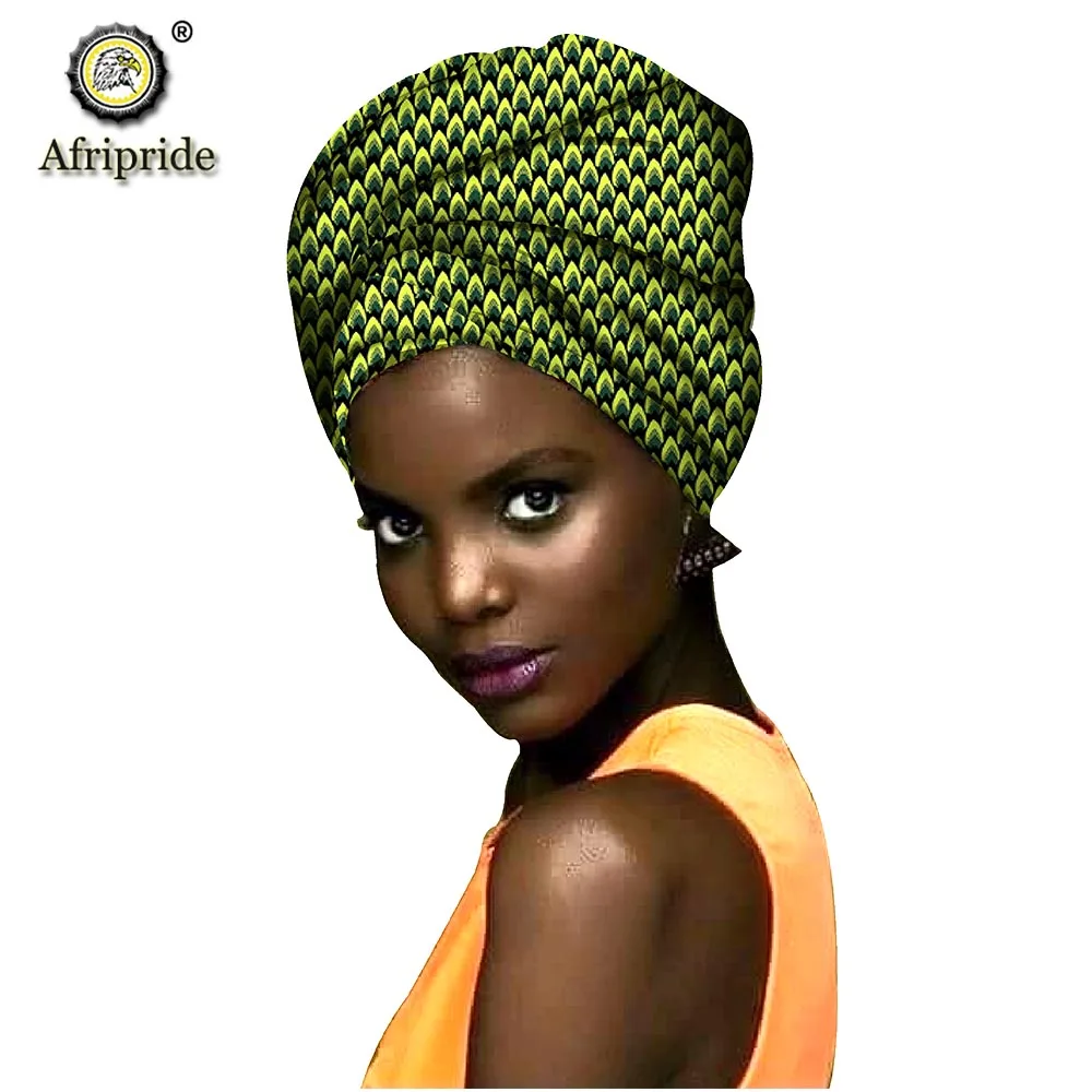 Африканский модный головной платок с принтом восковой хлопковой женской африканской одежды Bazin богатый головной убор A18H001