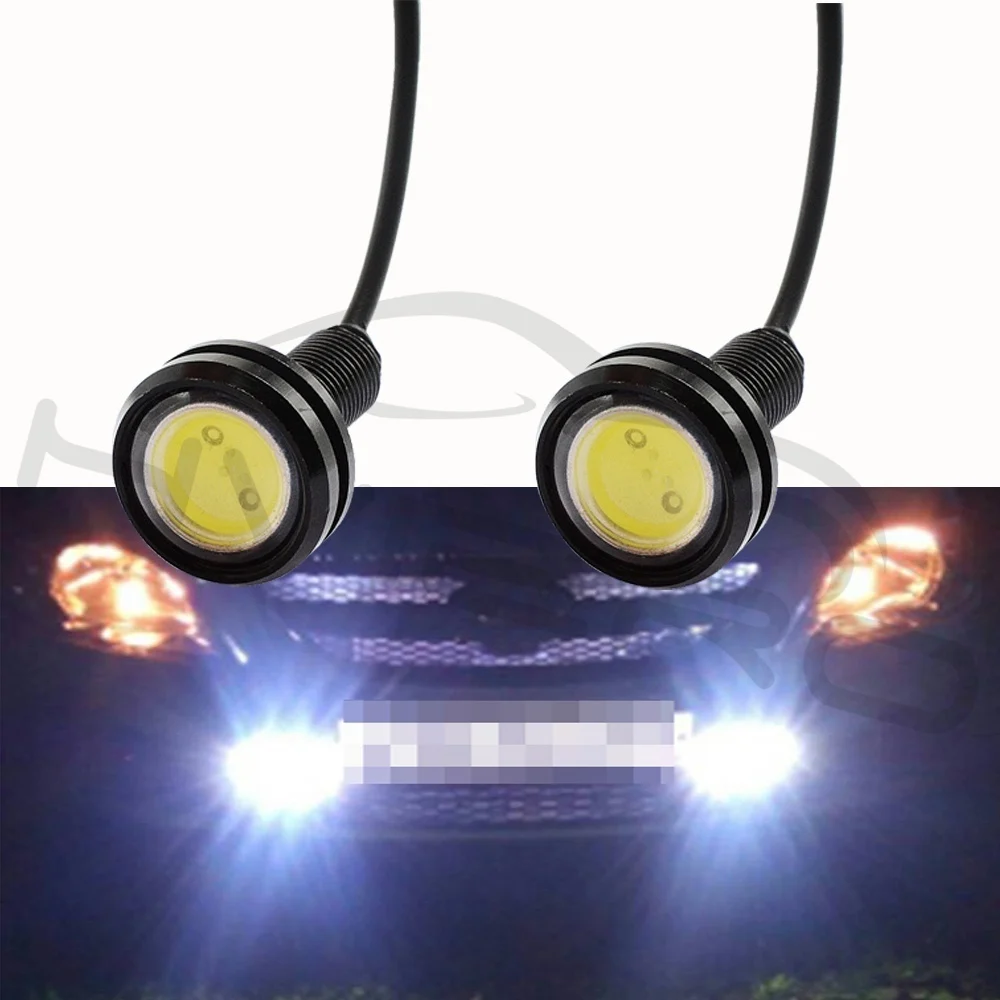 Hviero White Red 23mm Eagle Eye Light 9w dc 12v Led Daytime Running Drl Backup Car Aoto Motor Parking Signal Lamps Waterproof Fog Light
