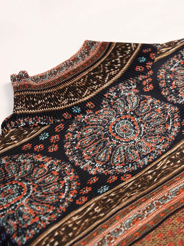 Autumn New Turtleneck Print Vitality Loose Dress