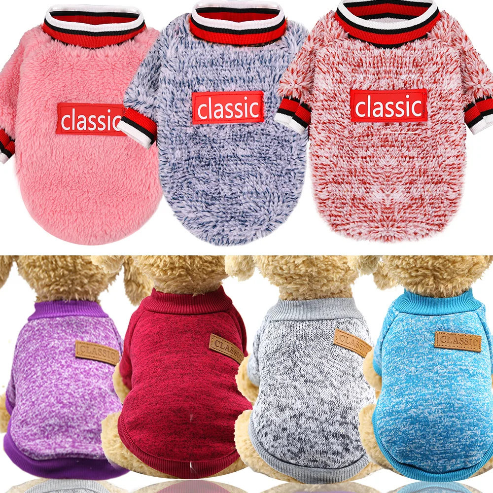 New Keep Warm Dog Clothes For Small Dogs Soft Pet Sweater Clothing For