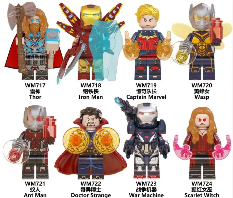 8 шт./компл. Marvel Movie Scarlet Witch Ant man Wasp Doctor Stranger Building Blocks Toys | Игрушки и хобби