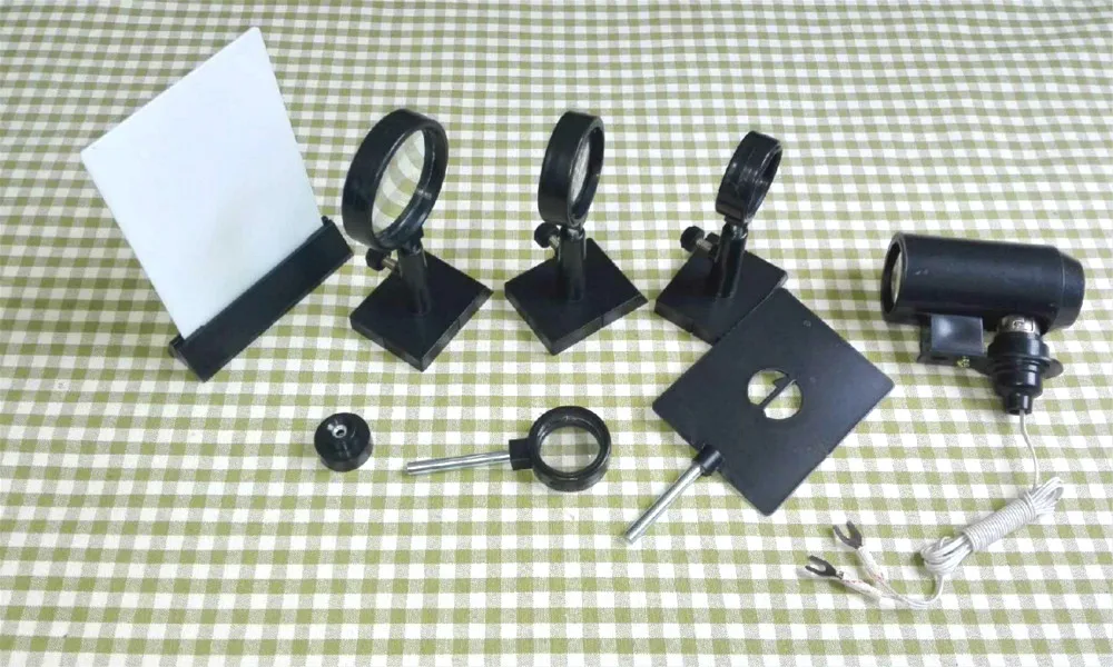 Оптическая скамья группа физическое обучающее оборудование вогнутая и выпуклая линза экранный светильник Источник изображения геометрический комплект оптики