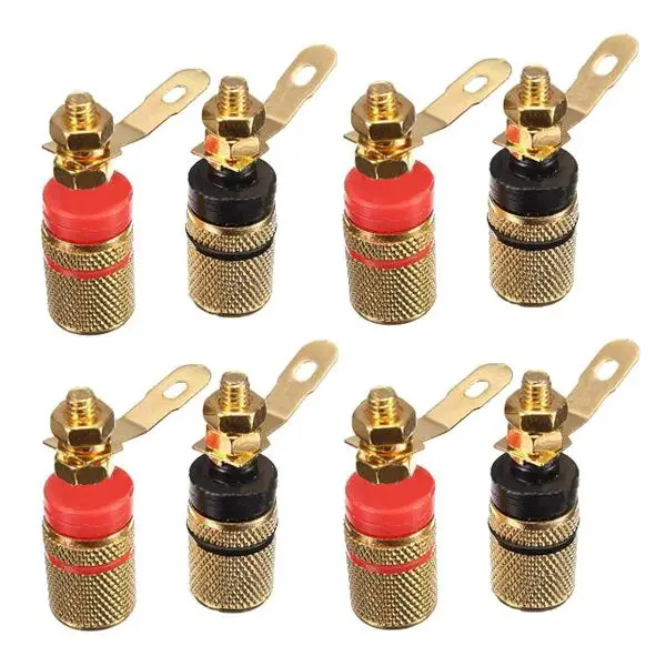 

8pcs Gold Plated Amplifier Speaker Binding Post 4mm Banana Plug Jack Connector