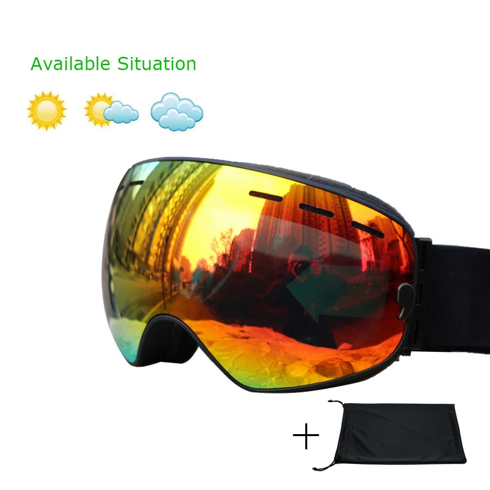 Лыжные очки, двухслойные, с защитой от ультрафиолета, противотуманные, большие Лыжные маски, очки для катания на лыжах, для мужчин и женщин, очки для сноуборда - Цвет: SPY11