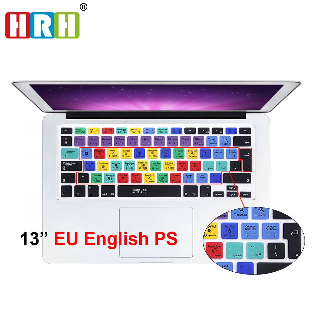 Силиконовая накладка на клавиатуру HRH Photoshop PS с горячими клавишами европейского