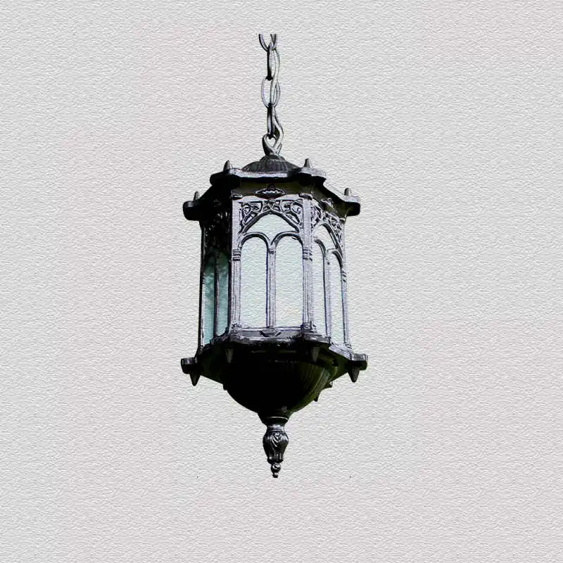 Europe Creative Outdoor Pendant Lights Bronze Painted Luminaire Suspendu Residential Hotel Community Balcony Parlor Lamps