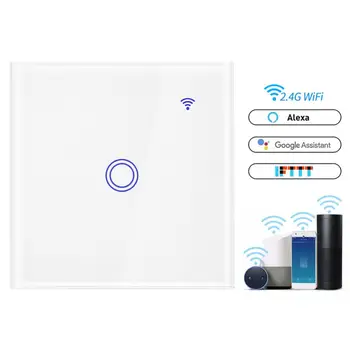 

Touch Switch Smart Light Switch Panel Wall interruptor 1/2/3 Gang wifi light switch US/EU Standard Work with Alexa Google Home