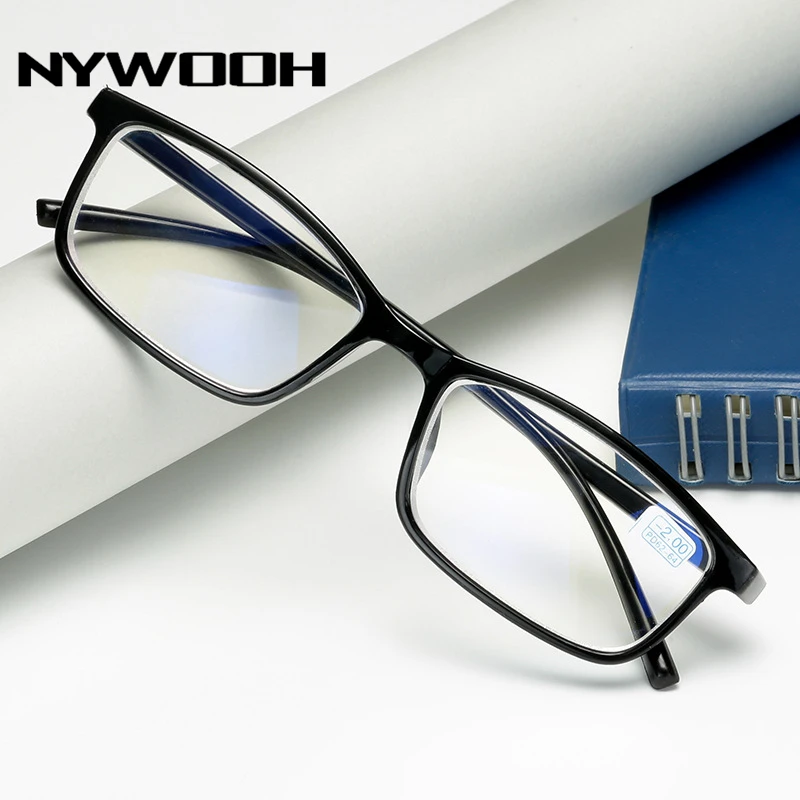 Мужские очки для близорукости NYWOOH с синей пленкой цвет черный модель 1 0-1 5-2-2 5-3. -3