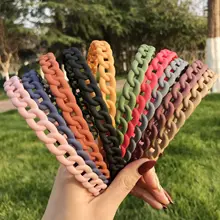 

Simple Matte Solid Color Head Hoop Chain Hair Accessories Hair Scrunchie Woman Girls Women Hollow Bezel Turban Headwear