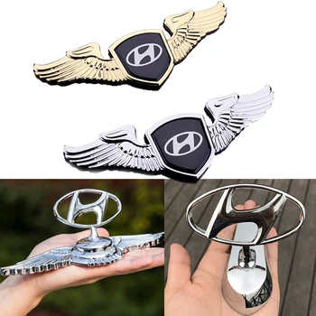 

Car Head Front Cover Badge Sticker Decal for Hyundai Genesis Sonata IX35 I20 I30 Azera Elantra Tiburon Metal Vehicle Hood Emblem