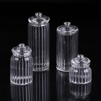 

1pc 1/12 Scale Dollhouse Miniature Food Snacks Glass Jars Candy Bar Food Jar Kitchen Decoration Dolls Accessories new