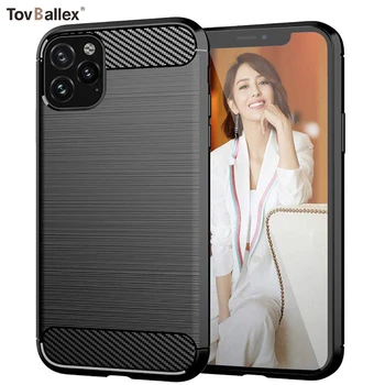 

1000Pcs Phone Case For Apple iPhone 11 Pro Max XS XR X 8 7 6 6S Plus SE 5S Soft Flexible TPU Anti-Fingerprint Carbon Fiber Cover