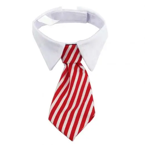 Red White Ошейник для домашних собак, регулируемый ошейник для ухода за собакой, кошек, полосатый галстук-бабочка для животных, ошейник для собак, галстук-бабочка, галстук для собак, вечерние галстуки для свадьбы - Цвет: Red White