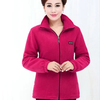 

2019 new Spring Autumn Women Jacket Solid Color Double-faced Long Sleeve Cardigan Plus Size Warm Middle-aged Coat XL-5XL CC1703