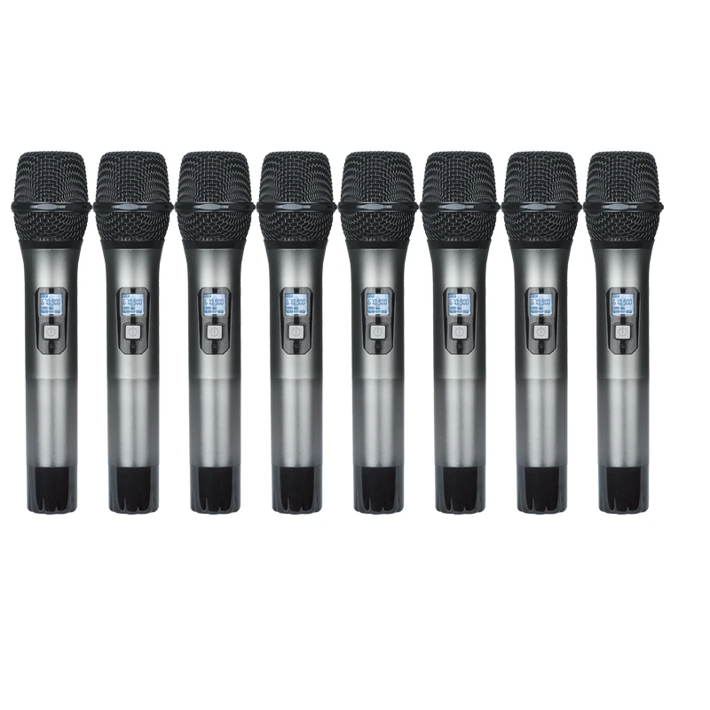 Профессиональный беспроводной микрофон UHF 8-channel Регулируемая частота динамический экран дисплей KTV конференции вокальный микрофон