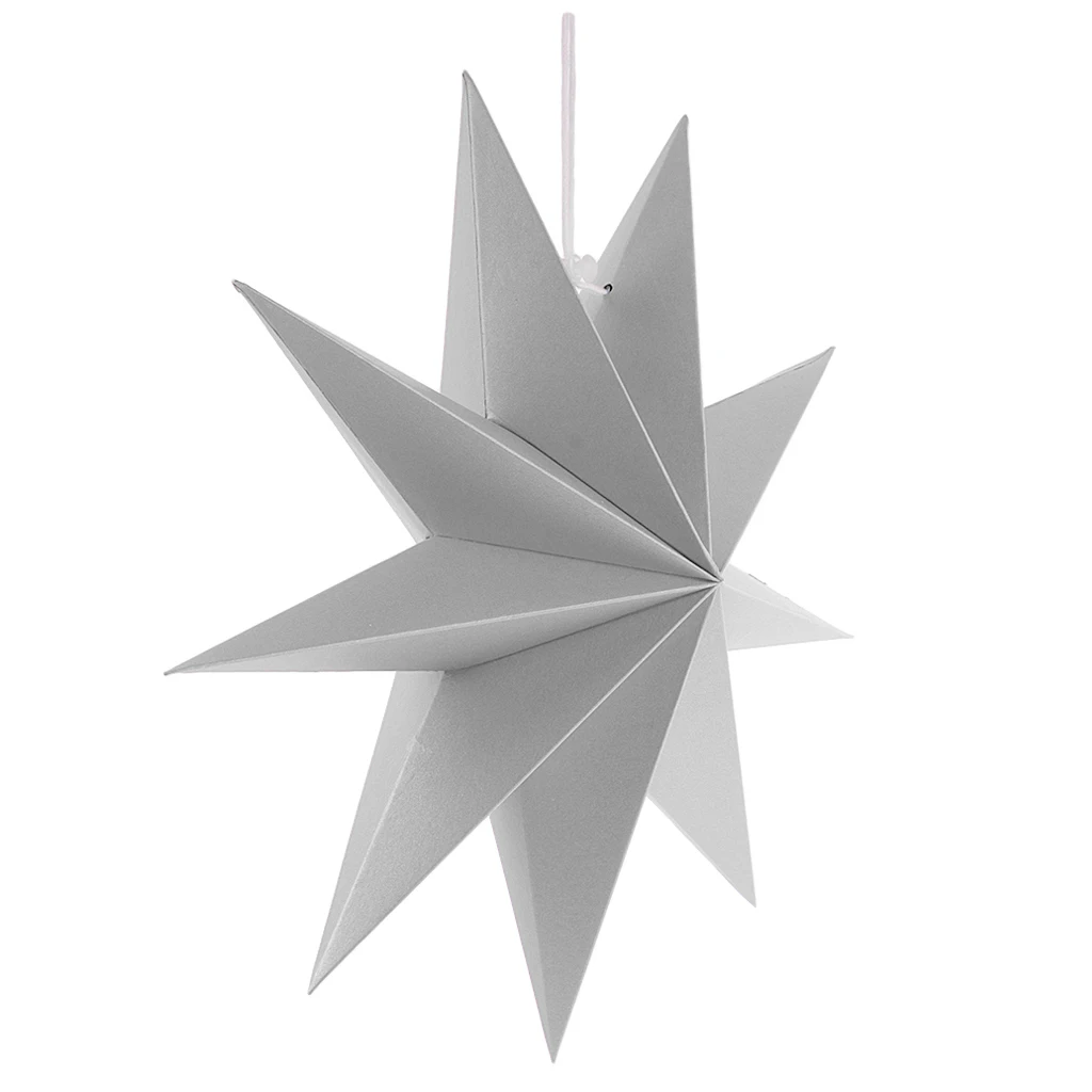 3D Paper 9 Point Star Wedding Christmas Tree Ceil Wall Ornament Hanging Decor