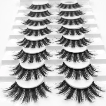

2020 NEW 8 pairs 100% Real Mink Eyelashes 3D Natural False Eyelashes Mink Lashes Soft Eyelash Extension Makeup Kit Cilios