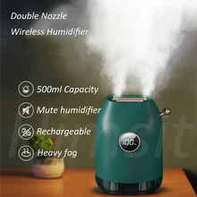 500ml bezprzewodowy podwójny dysza nawilżacz powietrza Mist Maker akumulator 4000mAh bateria ultradźwiękowy dyfuzor zapachowy Mute Humidificador
