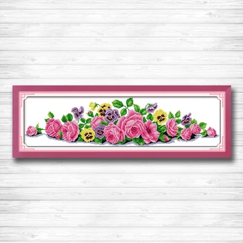 

The beauty flower pink rose Painting dmc 14CT 11CT counted cross stitch Needlework Set Embroidery kits chinese cross stitch