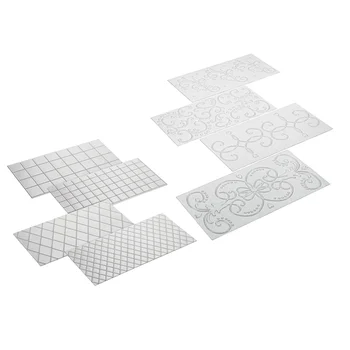 

8pcs Plastic Cake Printing Template DIY Cake Stencil Template (Transparent)