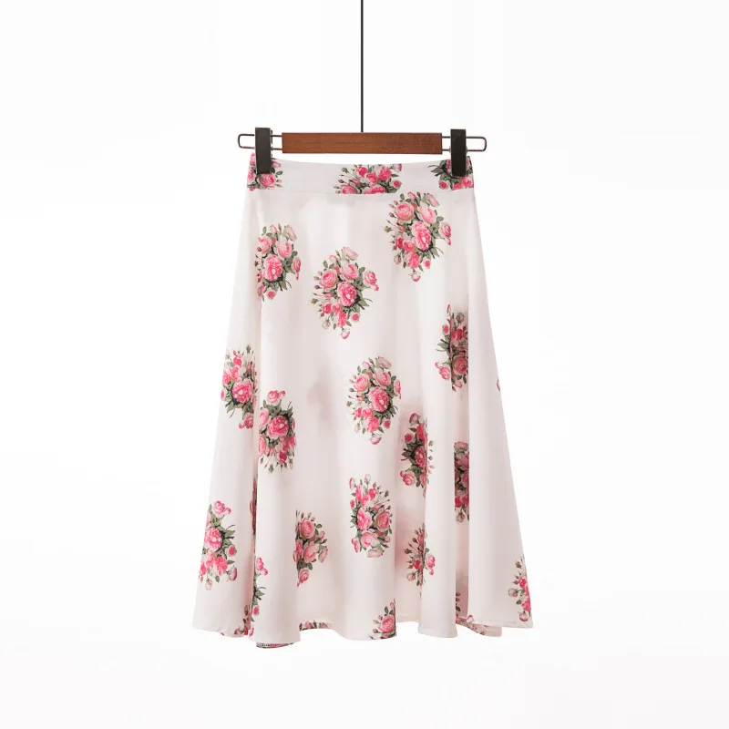 Womens Skirts skirt womens A Line Skirts Knee-length Skirt Casual Floral Print Skirts 3D Printed Skirt