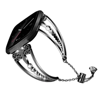 

Hollow-out Dragonfly Shape Watch Band Strap Rhinestone Stainless Steel Wristband Smart Wristwatch Bands For Fibit Versa Lite