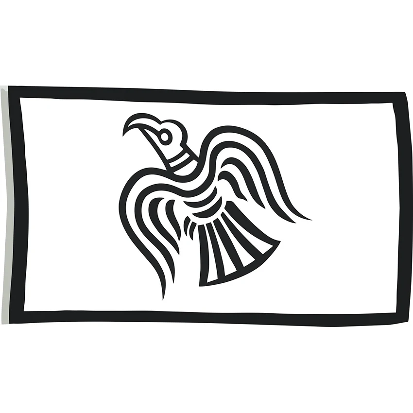 3x5FT Черный и белый Viking Ворон флаг Banner150X90CM 100D полиэстер продвижения украшения