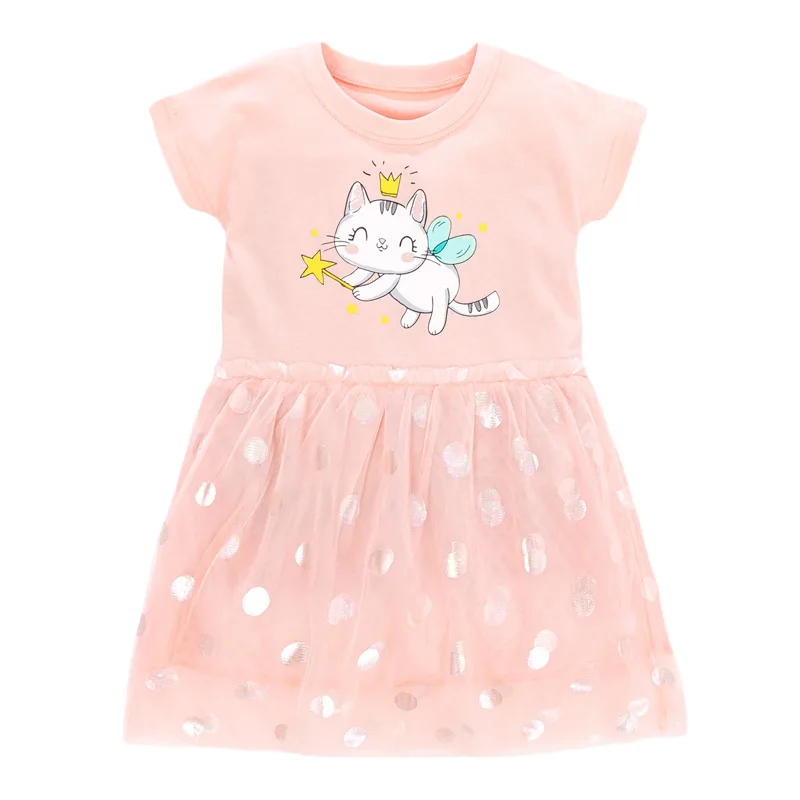 Little maven/Летняя Детская элегантная одежда для девочек платье с изображением кота