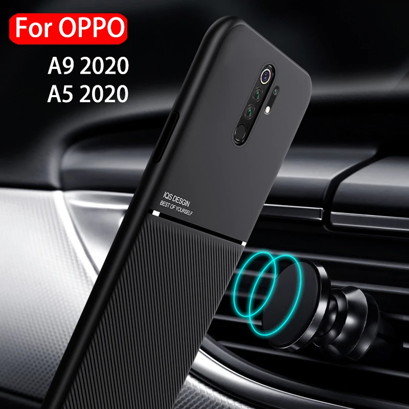 Матовый чехол из искусственной кожи с мягкой силиконовой рамкой для OPPO A5 A9 2020