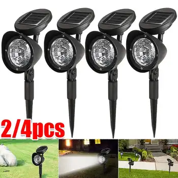 

2X Lawn Lamps 4 LED Solar Outdoor Yard GardenLawn Landscape Path Lights Lighting Spotlight Lamp Solar Power Light