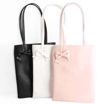 

Sailor Moon Anime Printed PU Girls Women Memory Series Crystal Star Pink Bow Embossed Handbag Kawaii Shopping Shoulder Tote Bag