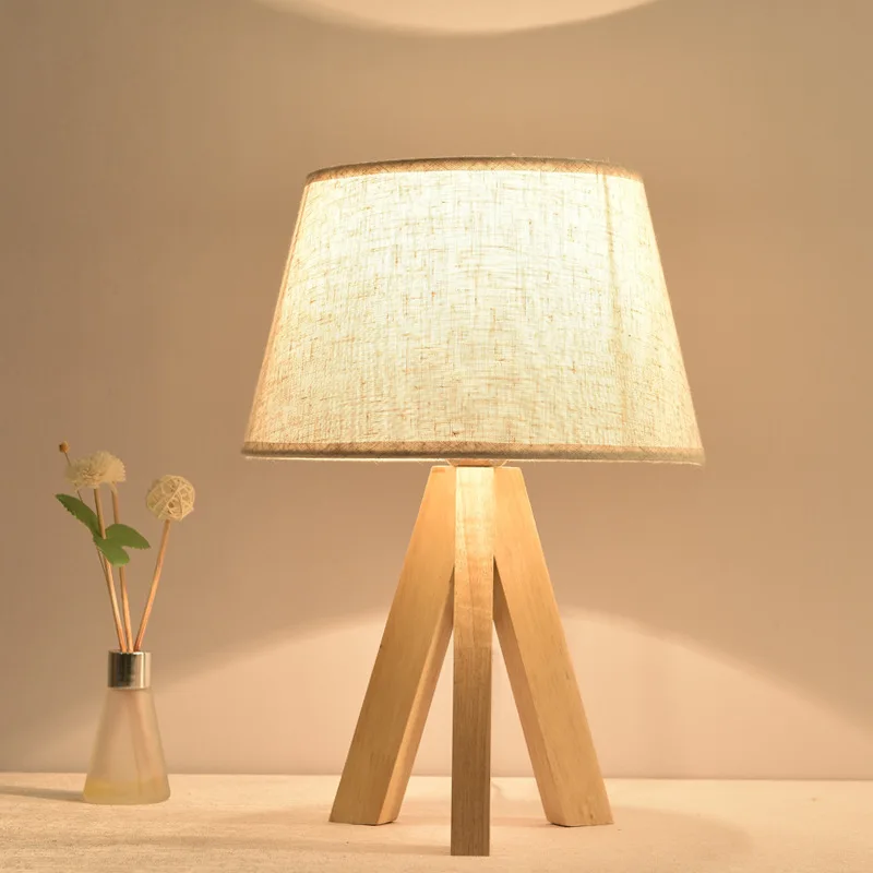 

Northern Europe Raw Wood Desk Lamp Originality A Living Room Bedroom Bedside Hotel Inn Room Concise Japanese Oak Desk Lamp