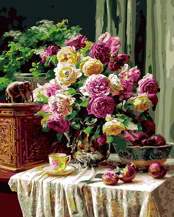 HUACAN картины по номерам Цветок акриловая ручная роспись живопись рисунок на холсте украшение дома подарок - Цвет: SZHC2268