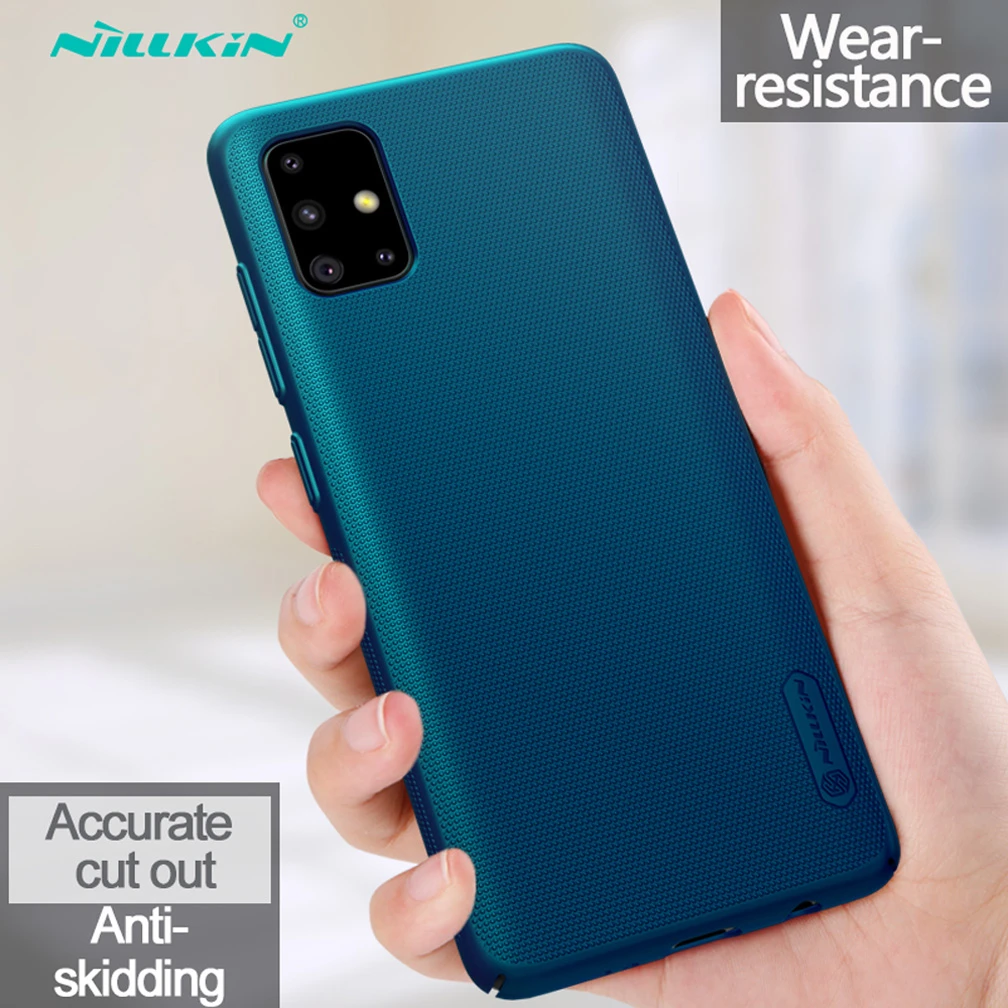 Для samsung Galaxy A51 чехол Nillkin Супер Матовый экран ультра-тонкий PC задняя крышка чехол для телефона для samsung A51 чехол - Цвет: Peacock Blue
