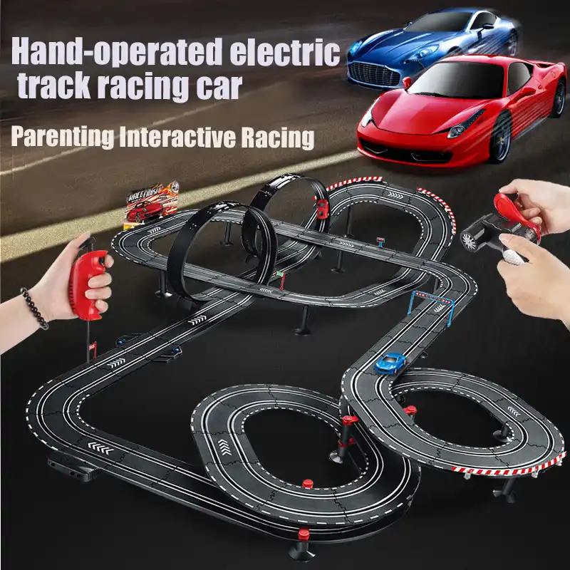 Electric Railway Track Toy Set Racing Track Double Remote Control Car