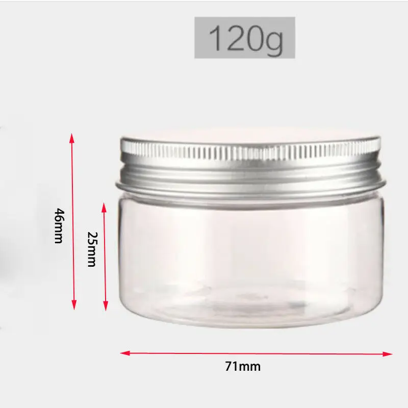 120ml 50 шт. 20 мл/30 мл/50 мл/100 мл/150 мл алюминиевая крышка жестяная коробка для хранения пищи горшок Косметический бальзам для губ банка масло Воск пустая бутылка емкости для пробников - Цвет: 120ml