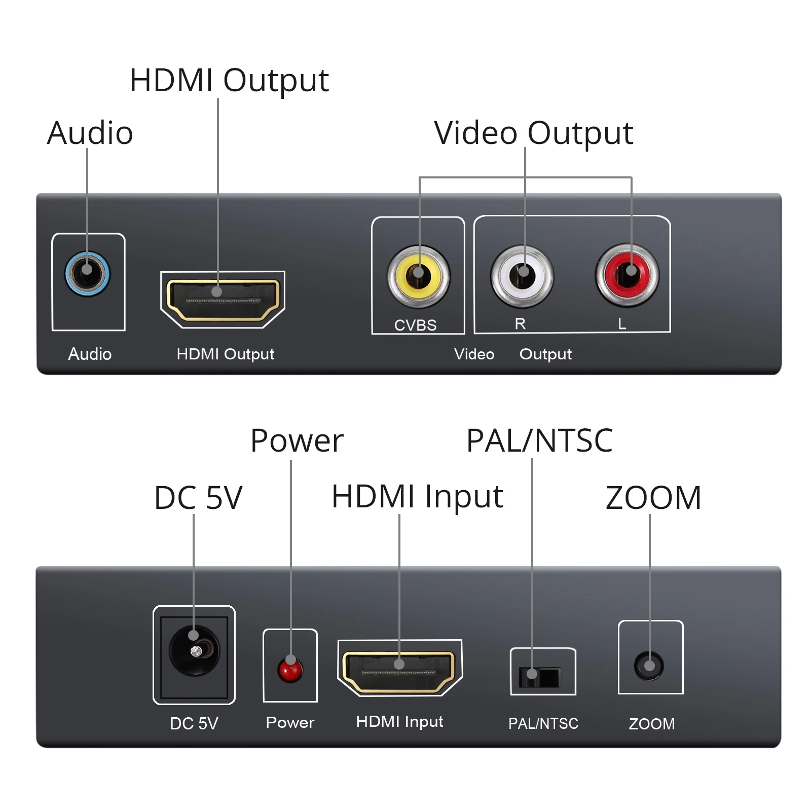 eSYNiC 1080P Converters with 3 5mm Headphone Power Adapter HDMI to RCA HDMI Converter 3RCA CVBS AV Composite Video Audio Adapter