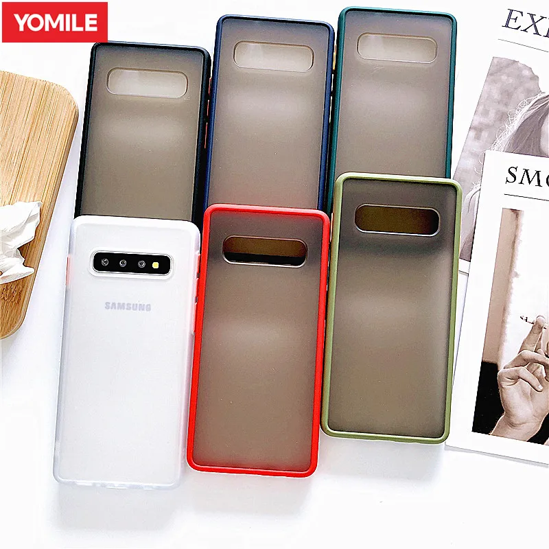 Прозрачный цветной чехол для телефона samsung Galaxy A 10 E 20 30 40 50 60 70 S 40S 50S противоударный