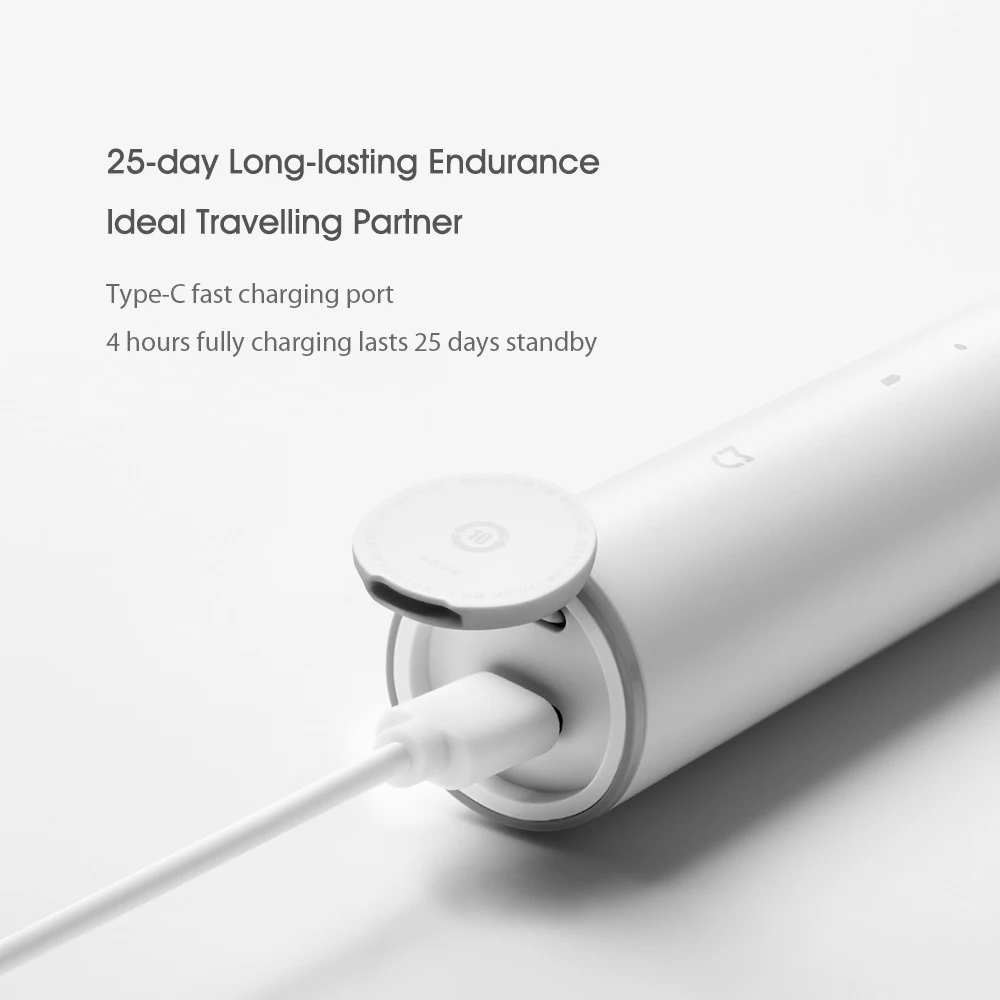 Оригинальная Xiaomi Mijia Sonic электрическая зубная щетка T300 высокочастотная вибрация Магнето 25 дней Срок службы батареи Водонепроницаемая зубная щетка