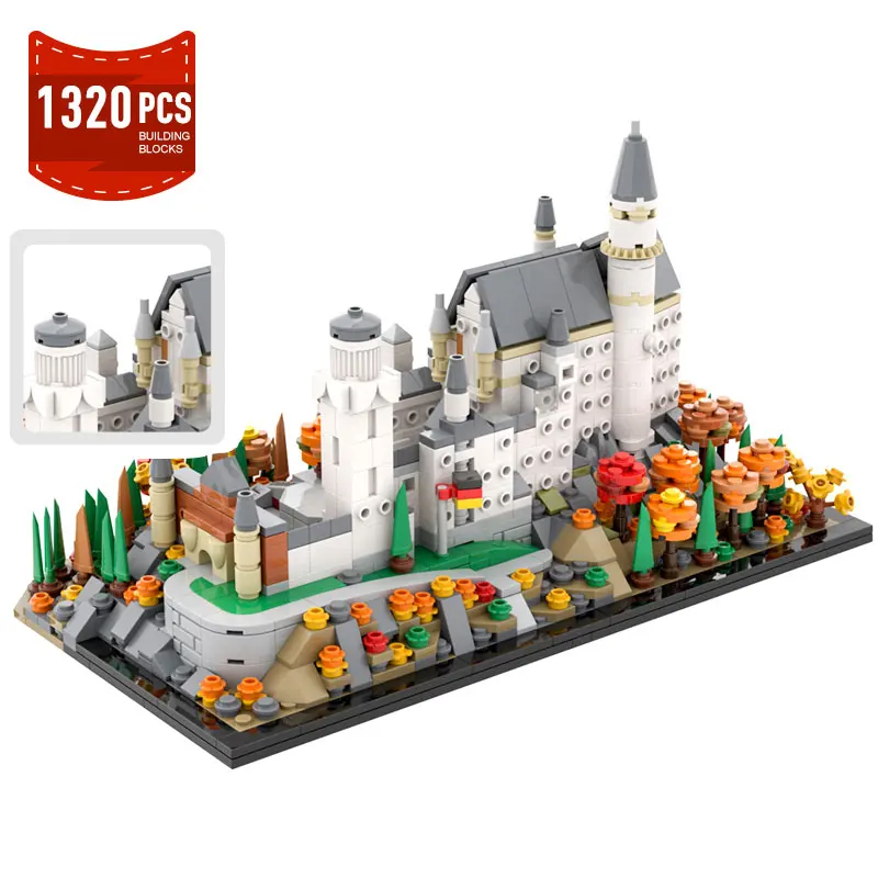 City Medieval Castle Building Block Set Street View Constructor MOC Magic Famous Attraction Model Brick Toys for Children | Игрушки и
