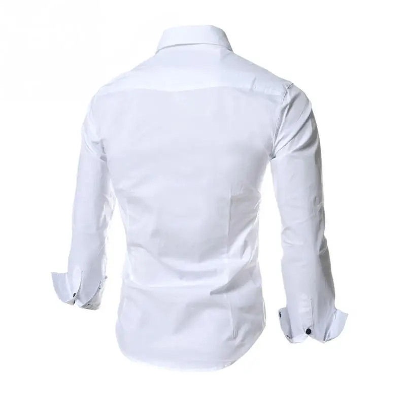 Camisa Masculina тонкая модная мужская рубашка в полоску разных цветов Повседневная с длинным рукавом для весны и осени 5 цветов