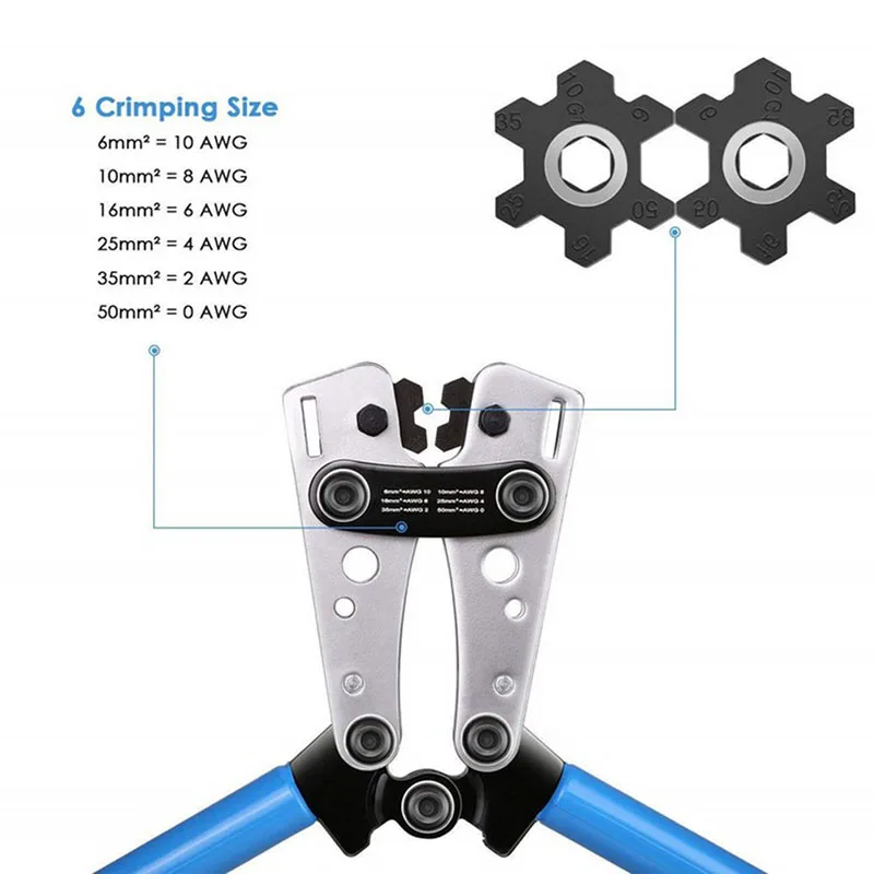 

Wire Crimper Cable Crimp Electric Tube Crimping Hand Tool Battery Lug TN88