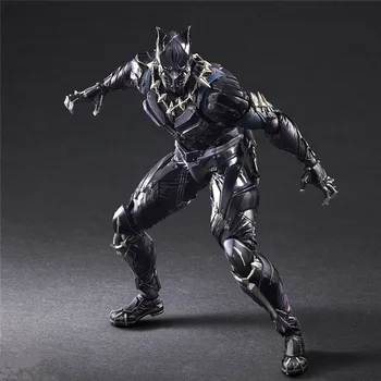 

27cm Play Arts Kai Black Panther Action Figures Super Movable Joints Assembly Marvel Figurines Pvc Statue Collectible Model Toy