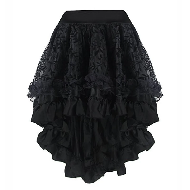 Gothic Lace Waist Elastic Trumpet 