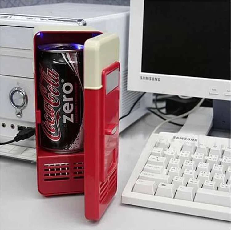 Портативный мини холодильник с USB для напитков банки охладитель и обогреватель