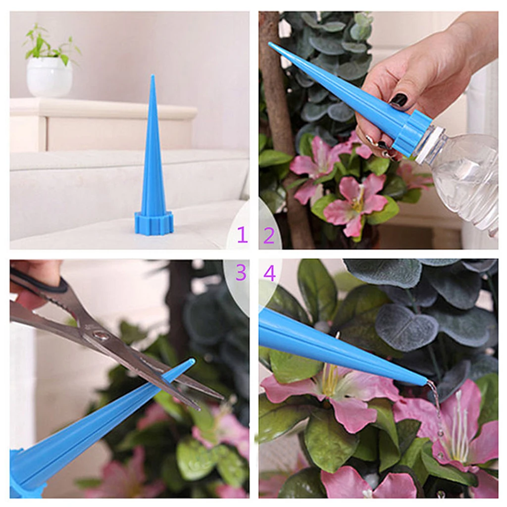 4 Pieces Automatic Watering Irrigation Drippers Stakes for Vacations Plant Drip Water Watering