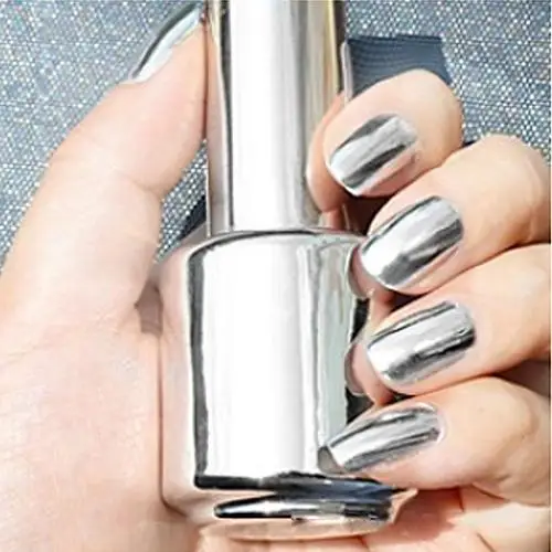 15 мл 2 шт серебряный металлический зеркальный эффект Гель-лак для ногтей инструмент для украшения ногтей 1 бутылка зеркальный лак+ 1 бутылка верхнее покрытие ногтей