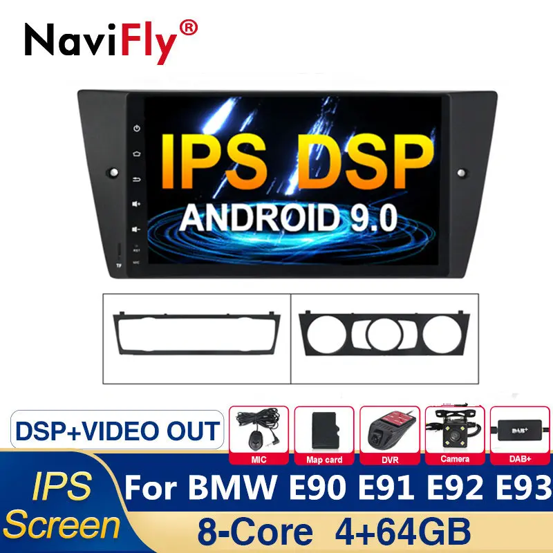 

Free shipping! 9" 8Core IPS DSP Android 9.0 Car radio gps navigation For BMW/3 Series E90 E91 E92 E93 multimedia player RDS E90